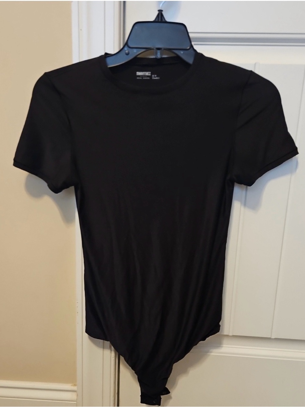 aerie Black Short-Sleeve Crew Bodysuit